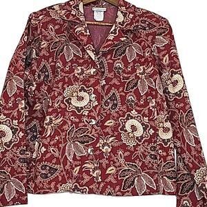 Vintage Women Sz L Paisley Art to Wear Grunge Pockets Shoulder Pads Jacket
